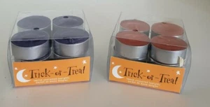 2 Sets of Halloween "Trick-or-Treat" Tea Lights,12 Orange,12 Purple, New,Vietnam - Picture 1 of 9