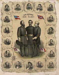 UNIQUE US Civil War Art: Our Heroes and Our Flags Painting 8 x 10" Print
