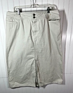 Faded Glory Denim Tan /Beige Maxi Slit  Jean Skirt 18 Modesty - Picture 1 of 9