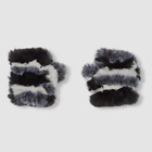 $60 Jocelyn Womens Black Faux Fur Fingerless Knitted Mandy Mittens Size One Size