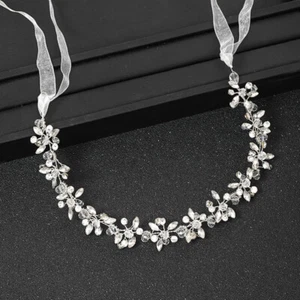 Crystal Rhinestone Hairband Bride Bridesmaid Accessories Bridal Vines - Foto 1 di 12
