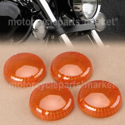 Front & Rear Amber Turn Signal Lens for Yamaha Maxim XJ700/X Virago 250 V-Star - Image 1 of 4