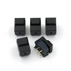 5Pcs Black PB86-A0 Small Cap 4Pin Momentary PCB SPDT Square Push Button Switch