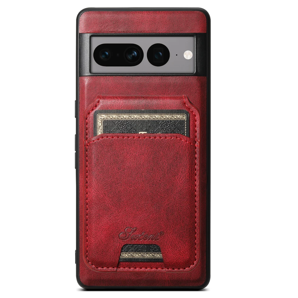 Funda tipo billetera desmontable con soporte magnético de cuero para Google Pixel 9 Pro XL/8/7A/6 Foto 1 de 4