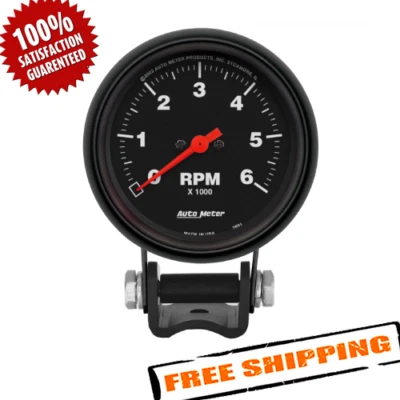 Auto Meter 2891 Z-Series 2-5/8" Pedestal Tachometer Gauge, 0-6000 RPM - Image 1 of 3