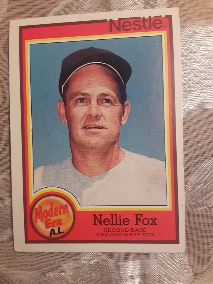 NELLIE FOX Chicago WHITE SOX 1987 TOPPS NESTLE BASEBALL CARD #13 - Image 1 of 4