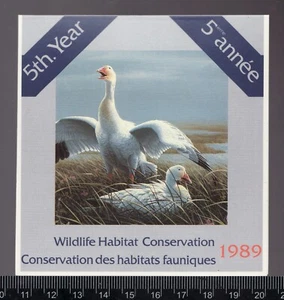 1989 #FWH5 Canada Federal Wildlife Habitat Conservation stamp MNH Cv$25 - Picture 1 of 1