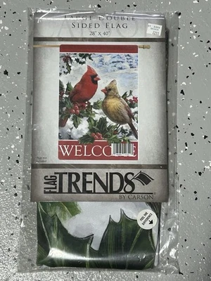 "BANDERA TENDENCIAS DE CARSON GRANDE DOBLE CARA BANDERA INVIERNO BIENVENIDA CARDENAL 28""x40""" Foto 1 de 4