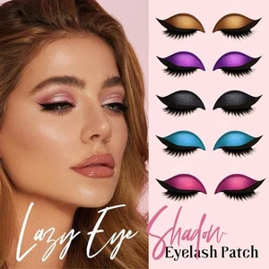 Lazy Eye Shadow Eyelash Patch Waterproof 3-in-1 w/ Eye Tool Aid Makeup U3U0 - Picture 1 of 30