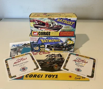 CORGI MODEL CLUB REISSUE 267 BATMOBILE & 107 BATBOAT AND TRAILER - NEW UNOPENED - Image 1 of 4