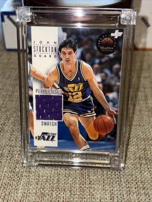 Jersey Fusion Game Used Swatch John Stockton Utah Jazz Relic - Image 1 of 2