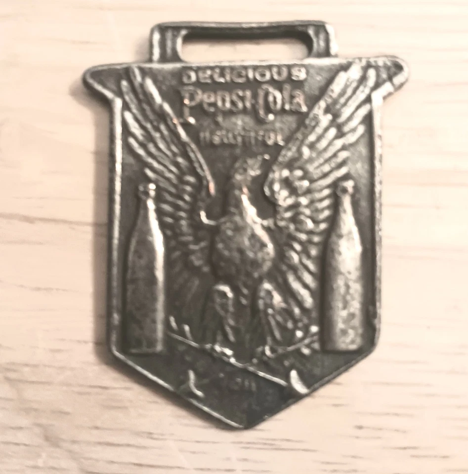 Antique Watch Fob : Delicious Healthful PEPSI COLA #6705, New Bern NC, 1909 - Image 1 of 4