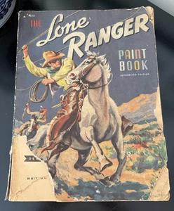 Vintage Lone Ranger Paint Book with Silver and Tonto 1939 Coloring #604 Poor - Picture 1 of 13