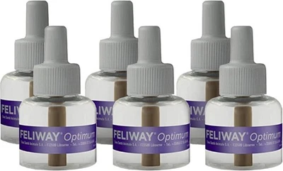 Recambios calmantes para gatos FELIWAY Optimum 6x30 días para difusor de feromonas valor 48 ml Foto 1 de 4