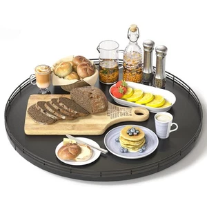 18" Oak Wooden Lazy Susan Turntable for Dining Table, Large Round Lazy Susans... - Picture 1 of 8