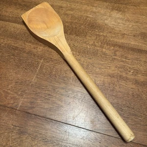 USA Hard Wood Maple Wooden Angled Roux Spoon Flat Ended Cooking Kitchen Utensil - Picture 1 of 19