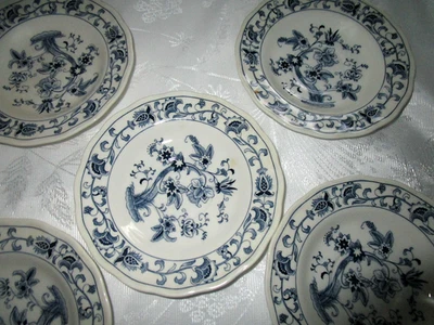 LOT SET 5 Nikko Ming Tree Double Phoenix BLUE IRONSTONE JAPAN 6” SAUCERS MINT - Image 1 of 4