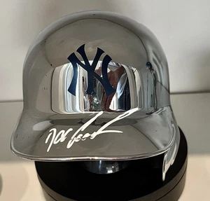 Dwight Doc Gooden Signed New York Yankees Mini Chrome Silver Helmet Auto JSA - Picture 1 of 6