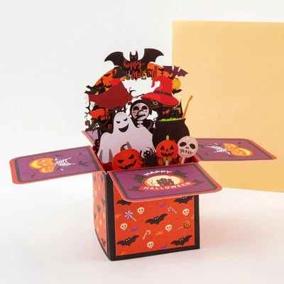 Fiesta de calabaza de Halloween - Tarjeta de felicitación 3D emergente con sobre Foto 1 de 4