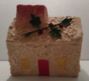 RARA candela vintage Penn Wax Works Winter Cottage #586 con scatola originale Natale NOS - Foto 1 di 8