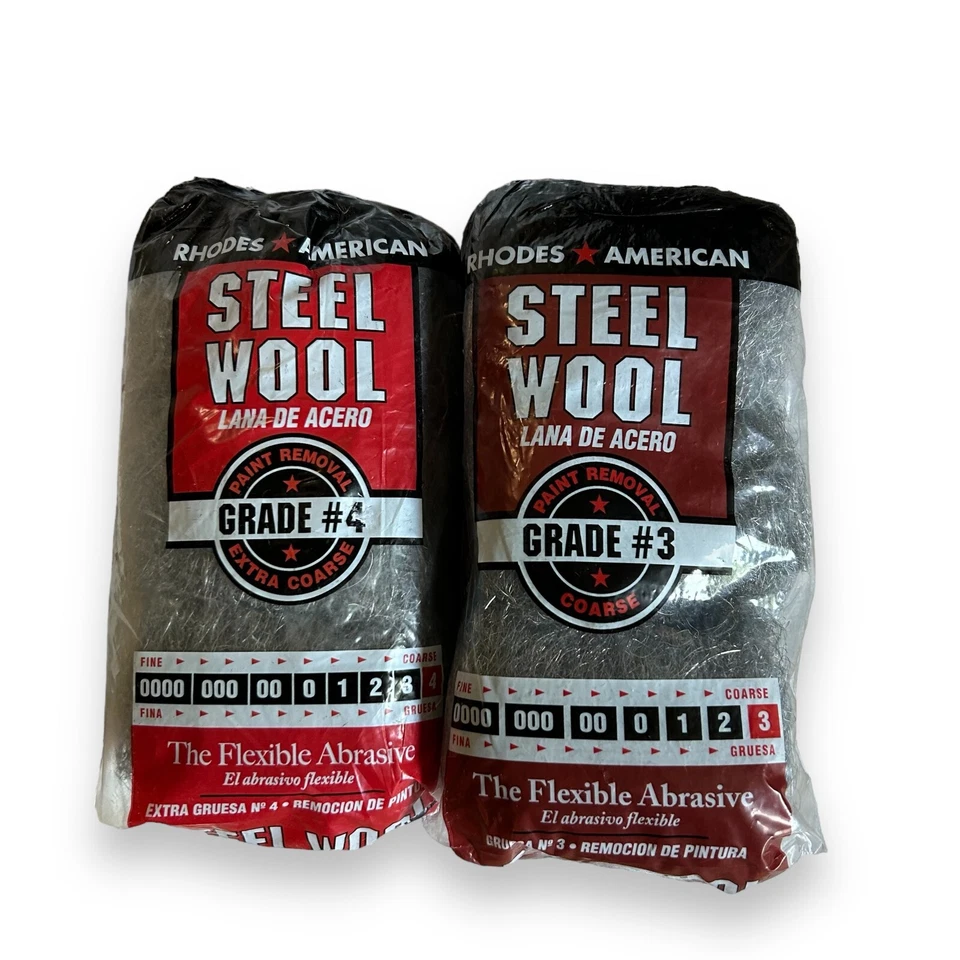 Rhodes American Steel Wool Grade 3 & Grade 4, Extra Coarse #3 & #4  12 Pads/Each - Image 1 of 1