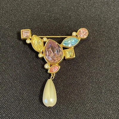 Broche prendedor de cristal de Swarovski transparente rosa amarillo azul púrpura Foto 1 de 4