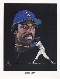 1982 Los Angeles Dodgers Union 76 Jorge Orta foto de béisbol - Imagen 1 de 1