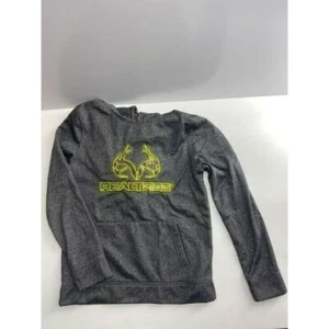 Real kids grey applique large embroidered logo camo hoodie dri fit size m - Picture 1 of 4