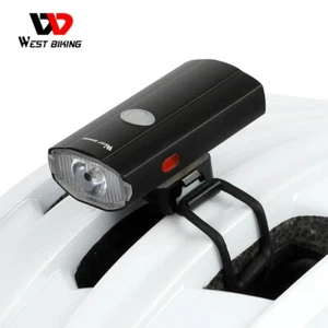 WEST BIKING Bike Helmet Light USB Rechargeable Front Light Rear Taillight 2 in 1 - Picture 1 of 12