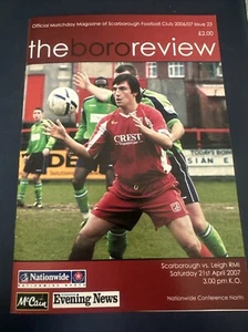 2007 Scarborough V Leigh RMI Match Programme Last Ever Game At McCain Stadium - Imagen 1 de 3