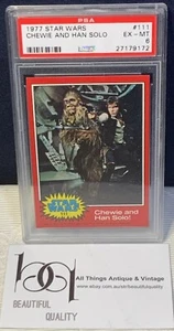 1977 Star Wars Chewie And Han Solo Chewbacca #111 Trading Card PSA 6 EX-MT - Picture 1 of 4