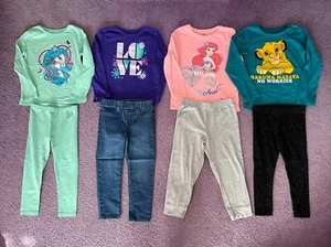 Lot of 8 Girls Long Sleeve Tees & Pants - All Size 5T and 5/6 - Disney, etc. - Picture 1 of 5