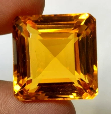 AAA+ Large Yellow Citrine 63.25 Ct. Square Cut Loose Gemstone for Ring & Pendant - Image 1 of 4