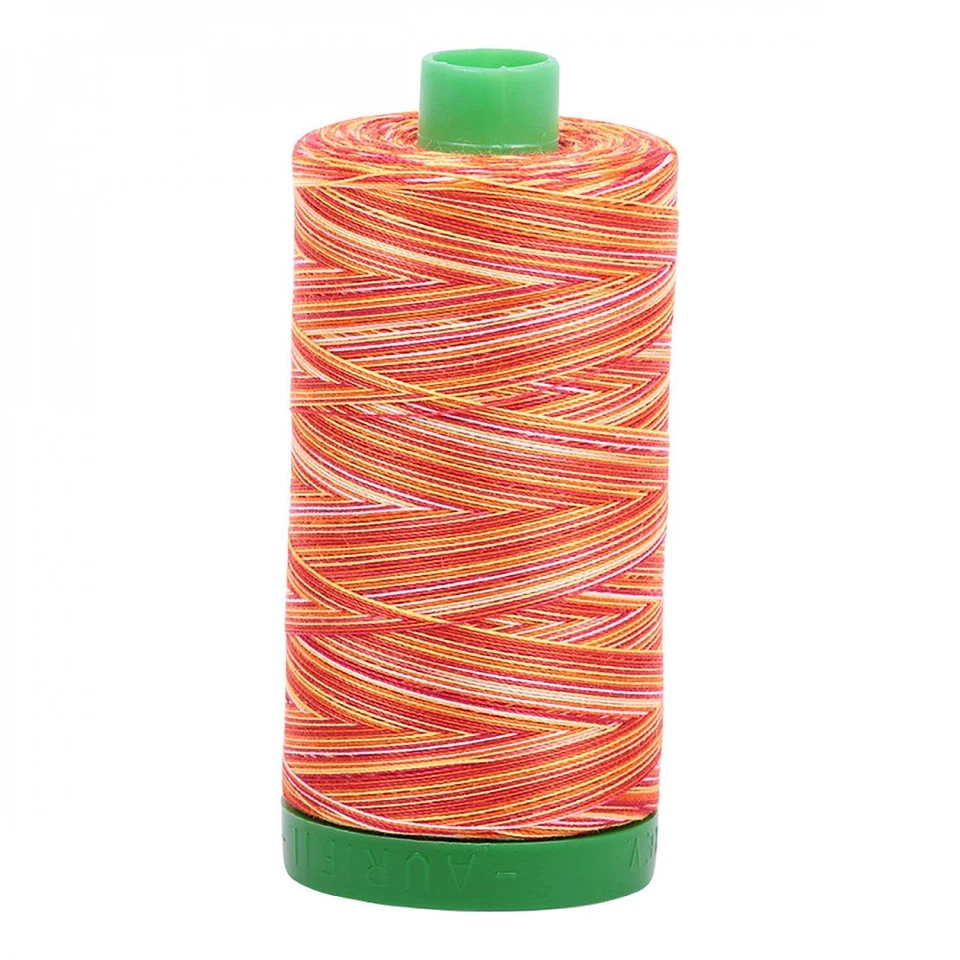 A1140-4657 Mako Cotton Embroidery Thread 40wt 1094yds Variegated Orange & Red - Image 1 of 1