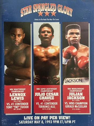 Vintage Julio Cesar Chavez vs Alli & Lennox Lewis vs Tucker Boxing Press Kit Cover