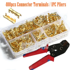 400Pcs Car Brass Copper 0.5-1.5mm² Crimp Electrical Connector Wire Terminal Kit - Picture 1 of 22