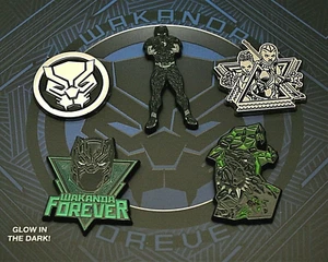 2020 Marvel Black Panther Wakanda Forever LE Exclusive 5 Pin Set New NOS MIB - Picture 1 of 4