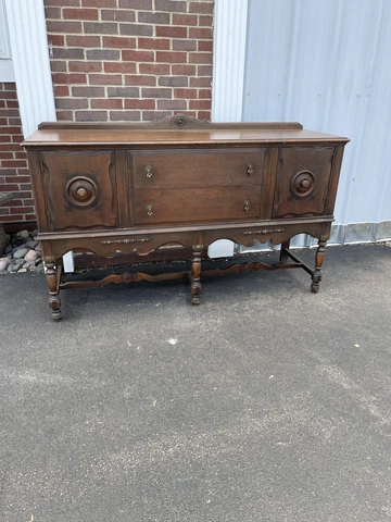 Tindall-wagner Mfg cradenza side board buffet 66x38x21 Vintage Wood See Pics Cover