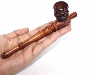 Anillo para fumar tabaco de madera roja artesanal duradero tazón de pipa 6 pulgadas de alta calidad - Imagen 1 de 7