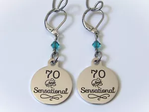 70 y Sensacionales Pendientes con Piedra Natal, Regalo para Cumpleaños, 70 Cumpleaños, 70 - Imagen 1 de 3