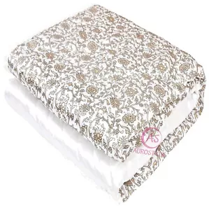 Handmade Silk Cotton Famous Jaipuri Razai for Double Bed Quilt Blanket King Size - Picture 1 of 4