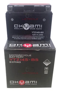 OKAMI YTZ14S-BS 12V 11 AH YAMAHA FZ1 FAZER 1000 BATTERY 2006-2012 - Picture 1 of 1
