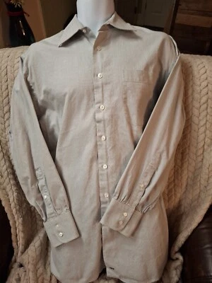 John W Nordstrom Shirt Mens 15.5 Gray Check Woven Italy  Cotton - Image 1 of 4