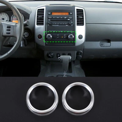 Anillo de perilla de volumen de aire acondicionado plateado para Nissan Frontier D40 2009-20 Foto 1 de 4