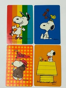 Vintage Lot of 4 Snoopy Woodstock Peanuts Single Swap Playing Card PC30 - Picture 1 of 2