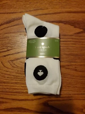 Calcetines Kate Spade Crew Rosa Inglés 3pk Rosa Negro Blanco Rayas Lunares Foto 1 de 4