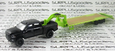 Greenlight 1:64 LIFTED Black 2017 DODGE RAM 2500 POWER WAGON w/Gooseneck Trailer - Image 1 of 4