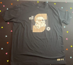 Under Armour Men's Black Star Wars Galactic Empire Front Loose Fit T-shirt Sz L - Picture 1 of 6