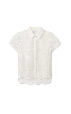 NUEVA $109 Camisa de Encaje Cabi, Talla Grande, Primavera 2025 Estilo #6716, Blanca Foto 1 de 2