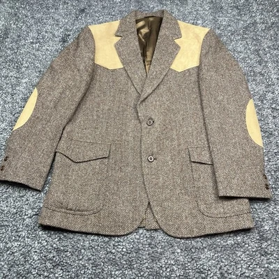 Blazer Pendleton vintage para hombre 42 lana espiga parche en el codo occidental EE. UU. Foto 1 de 4